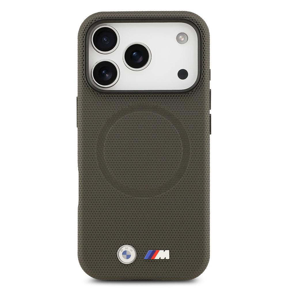 iPhone 17 Pro Kılıf BMW Orijinal Lisanslı M-safe Şarj Özellikli Metal Logolu Delikli M Dizayn Deri Kılıf