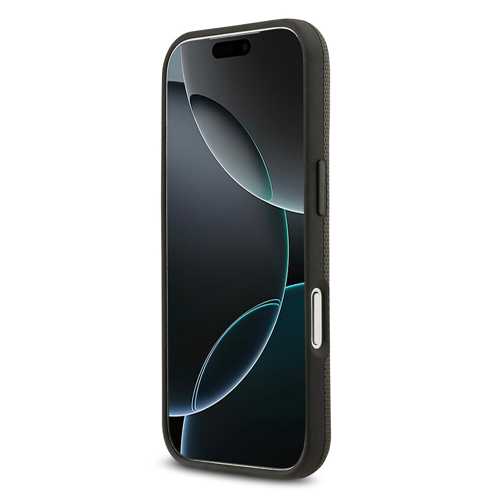 iPhone 17 Pro Kılıf BMW Orijinal Lisanslı M-safe Şarj Özellikli Metal Logolu Delikli M Dizayn Deri Kılıf