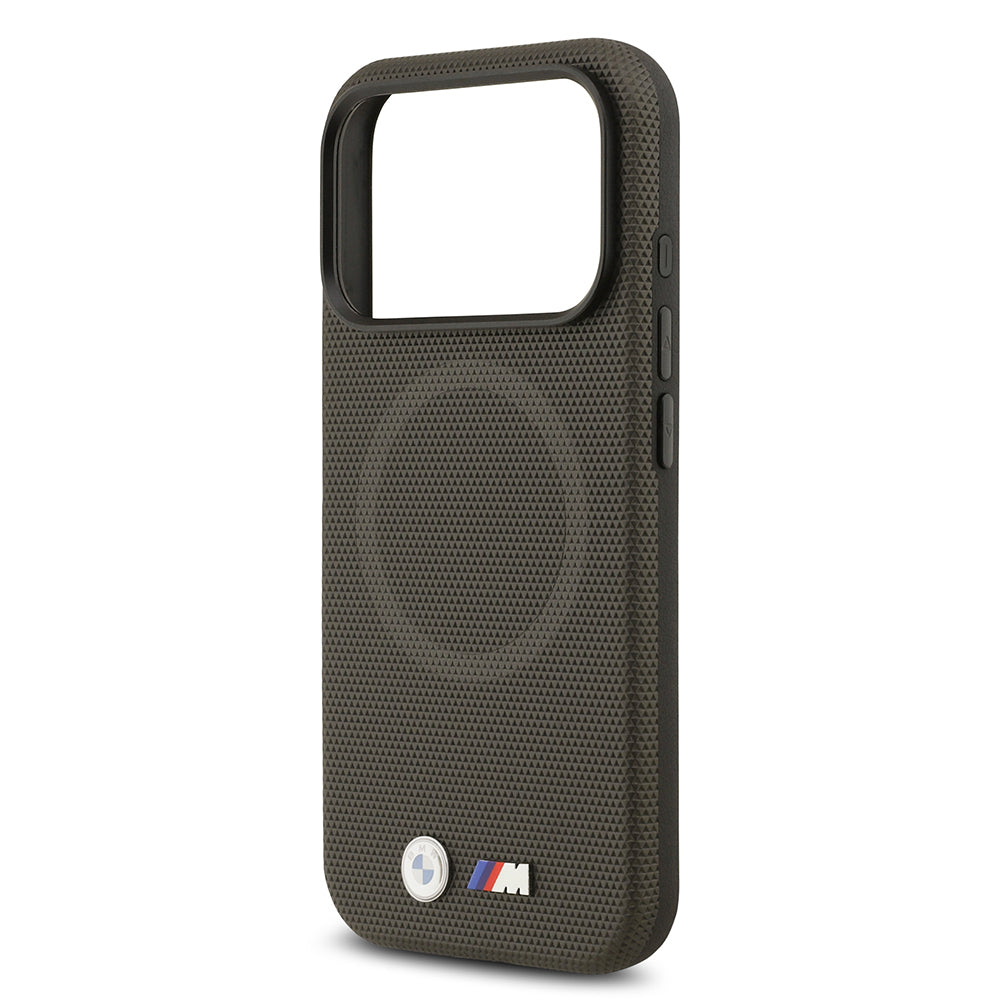 iPhone 17 Pro Kılıf BMW Orijinal Lisanslı M-safe Şarj Özellikli Metal Logolu Delikli M Dizayn Deri Kılıf