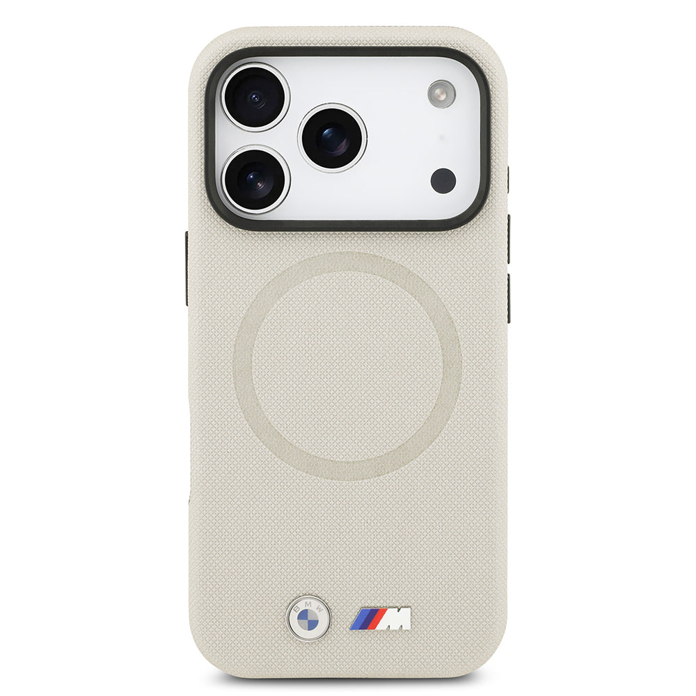 iPhone 17 Pro Kılıf BMW Orijinal Lisanslı M-safe Şarj Özellikli Metal Logolu Delikli M Dizayn Deri Kılıf