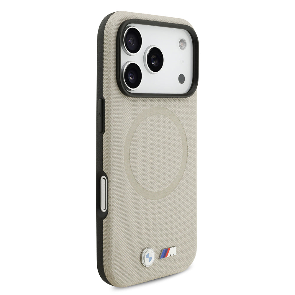 iPhone 17 Pro Kılıf BMW Orijinal Lisanslı M-safe Şarj Özellikli Metal Logolu Delikli M Dizayn Deri Kılıf