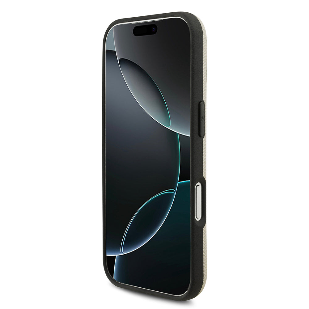 iPhone 17 Pro Kılıf BMW Orijinal Lisanslı M-safe Şarj Özellikli Metal Logolu Delikli M Dizayn Deri Kılıf