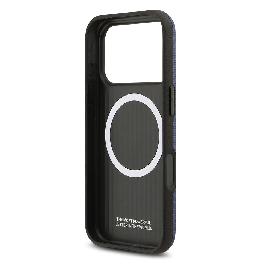 iPhone 17 Pro Kılıf BMW Orijinal Lisanslı M-safe Şarj Özellikli Metal Logolu Delikli M Dizayn Deri Kılıf