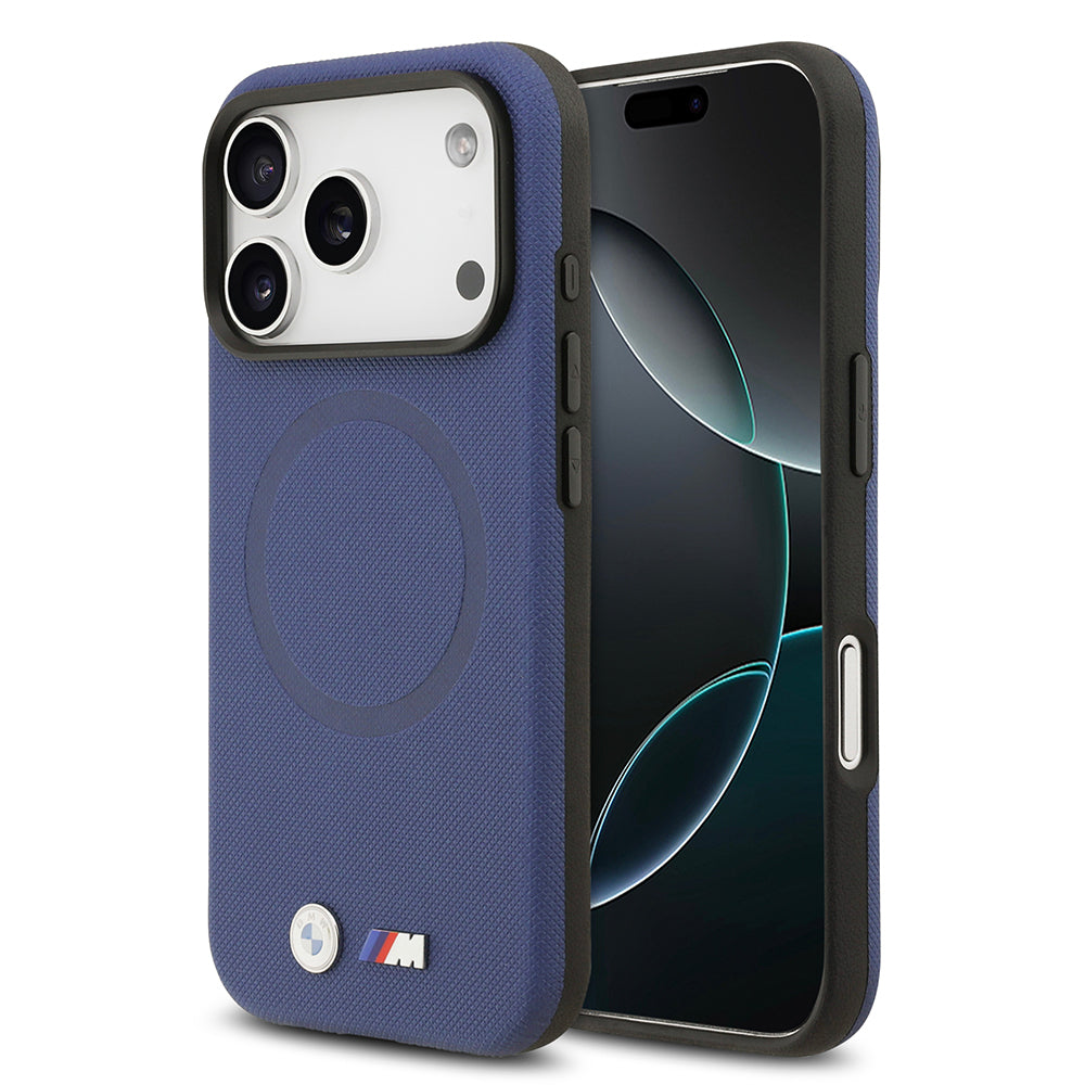 iPhone 17 Pro Kılıf BMW Orijinal Lisanslı M-safe Şarj Özellikli Metal Logolu Delikli M Dizayn Deri Kılıf
