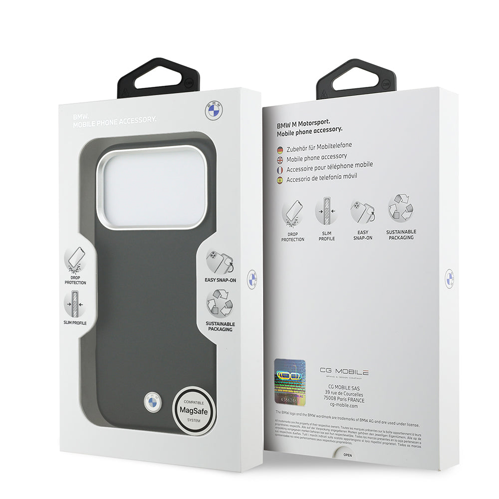 iPhone 17 Pro Kılıf BMW Orijinal Lisanslı M-safe Şarj Özellikli Metal Logolu Tam Kaplama Deri Kılıf