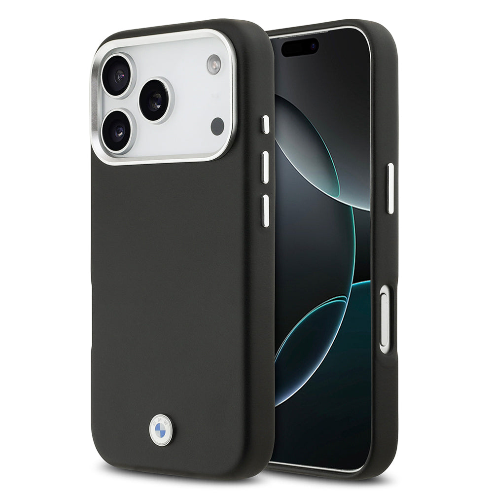 iPhone 17 Pro Kılıf BMW Orijinal Lisanslı M-safe Şarj Özellikli Metal Logolu Tam Kaplama Deri Kılıf