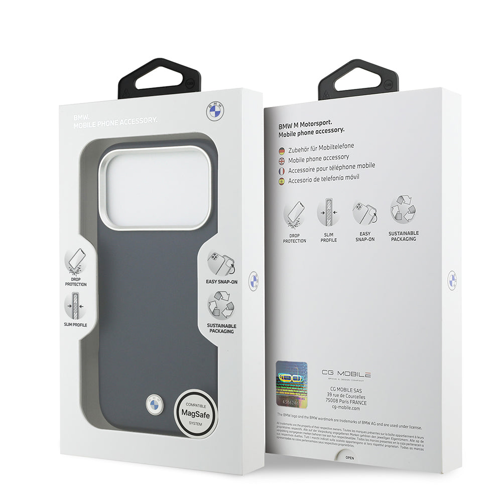 iPhone 17 Pro Kılıf BMW Orijinal Lisanslı M-safe Şarj Özellikli Metal Logolu Tam Kaplama Deri Kılıf