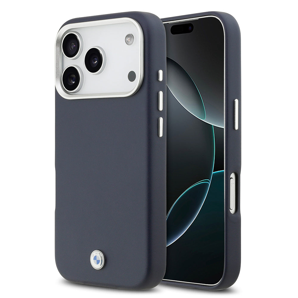 iPhone 17 Pro Kılıf BMW Orijinal Lisanslı M-safe Şarj Özellikli Metal Logolu Tam Kaplama Deri Kılıf