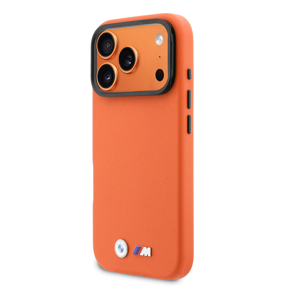 iPhone 17 Pro Kılıf BMW Orijinal Lisanslı M-safe Şarj Özellikli Standlı Metal Kamera Çerçeveli M Logolu PU Deri Kılıf