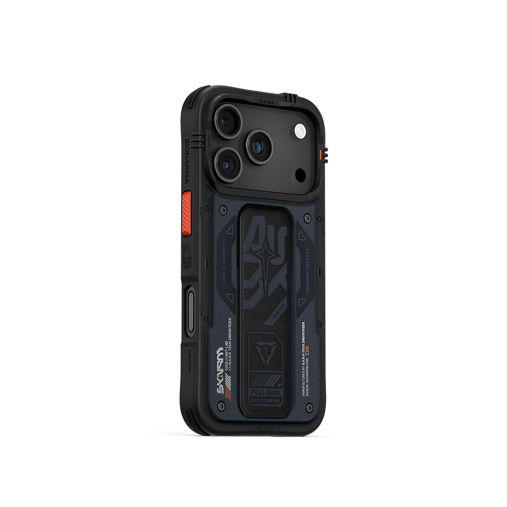 iPhone 17 Pro Kılıf Desenli Airbag Tasarımlı Standlı Skinarma Aegis Kılıf