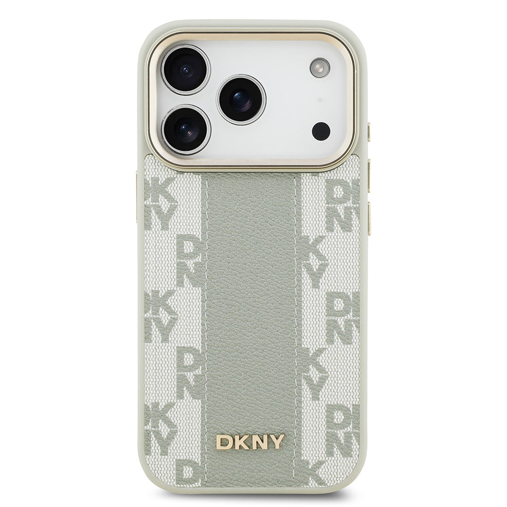 iPhone 17 Pro Kılıf DKNY Orijinal Lisanslı M-safe Şarj Özellikli 3D Yazılı Checkered Pattern Kılıf