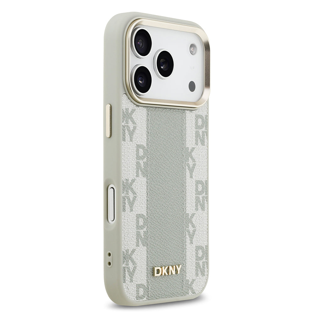 iPhone 17 Pro Kılıf DKNY Orijinal Lisanslı M-safe Şarj Özellikli 3D Yazılı Checkered Pattern Kılıf