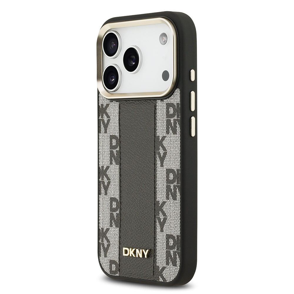 iPhone 17 Pro Kılıf DKNY Orijinal Lisanslı M-safe Şarj Özellikli 3D Yazılı Checkered Pattern Kılıf