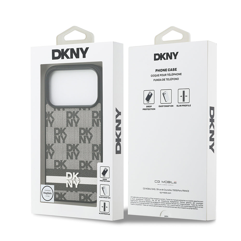 iPhone 17 Pro Kılıf DKNY Orijinal Lisanslı M-safe Şarj Özellikli 3D Yazılı Metal Logolu Kılıf