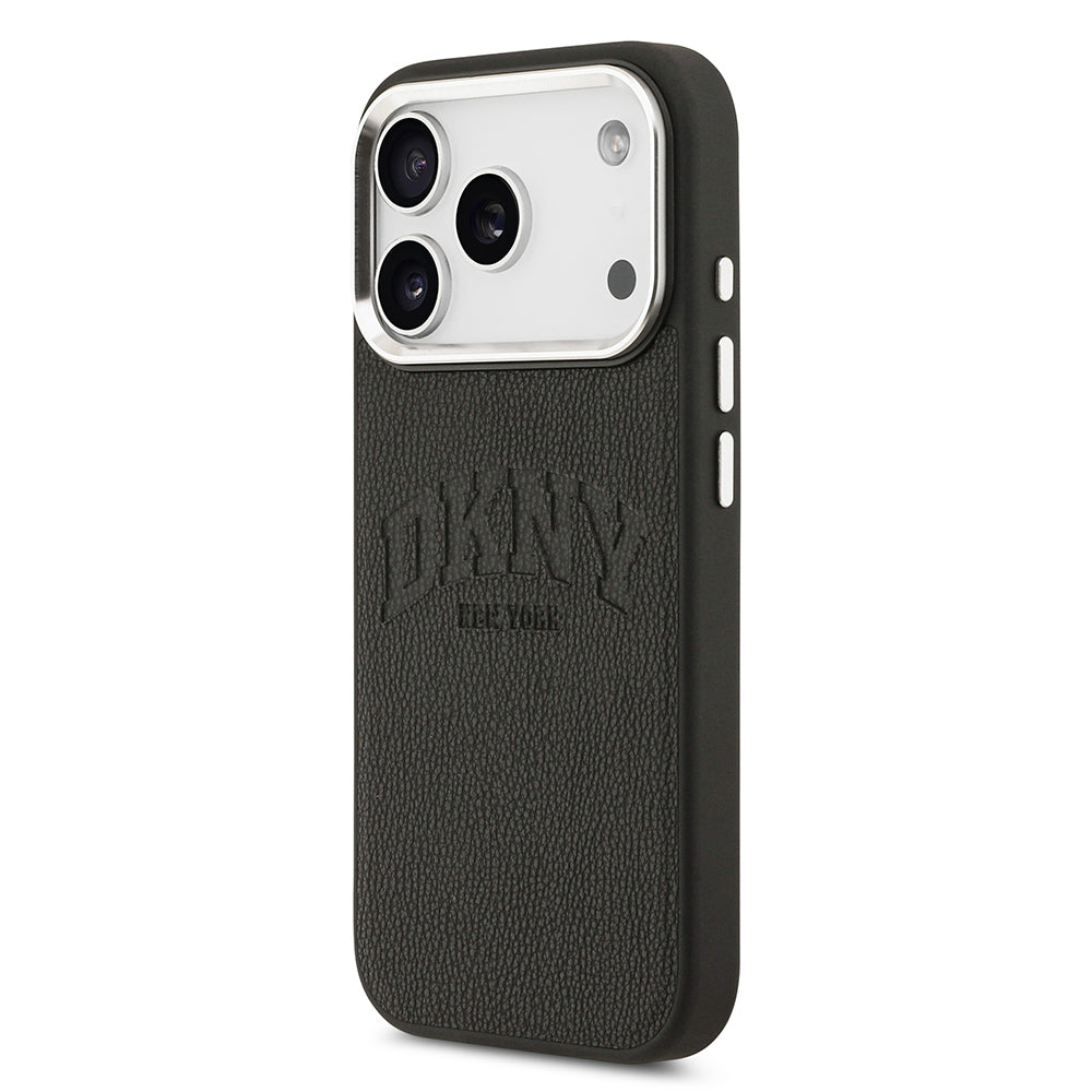iPhone 17 Pro Kılıf DKNY Orijinal Lisanslı M-safe Şarj Özellikli PU Deri Kabartmalı Kılıf