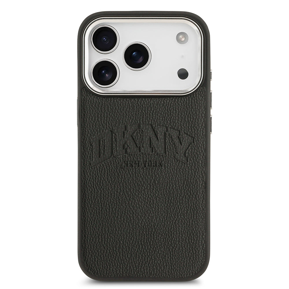 iPhone 17 Pro Kılıf DKNY Orijinal Lisanslı M-safe Şarj Özellikli PU Deri Kabartmalı Kılıf