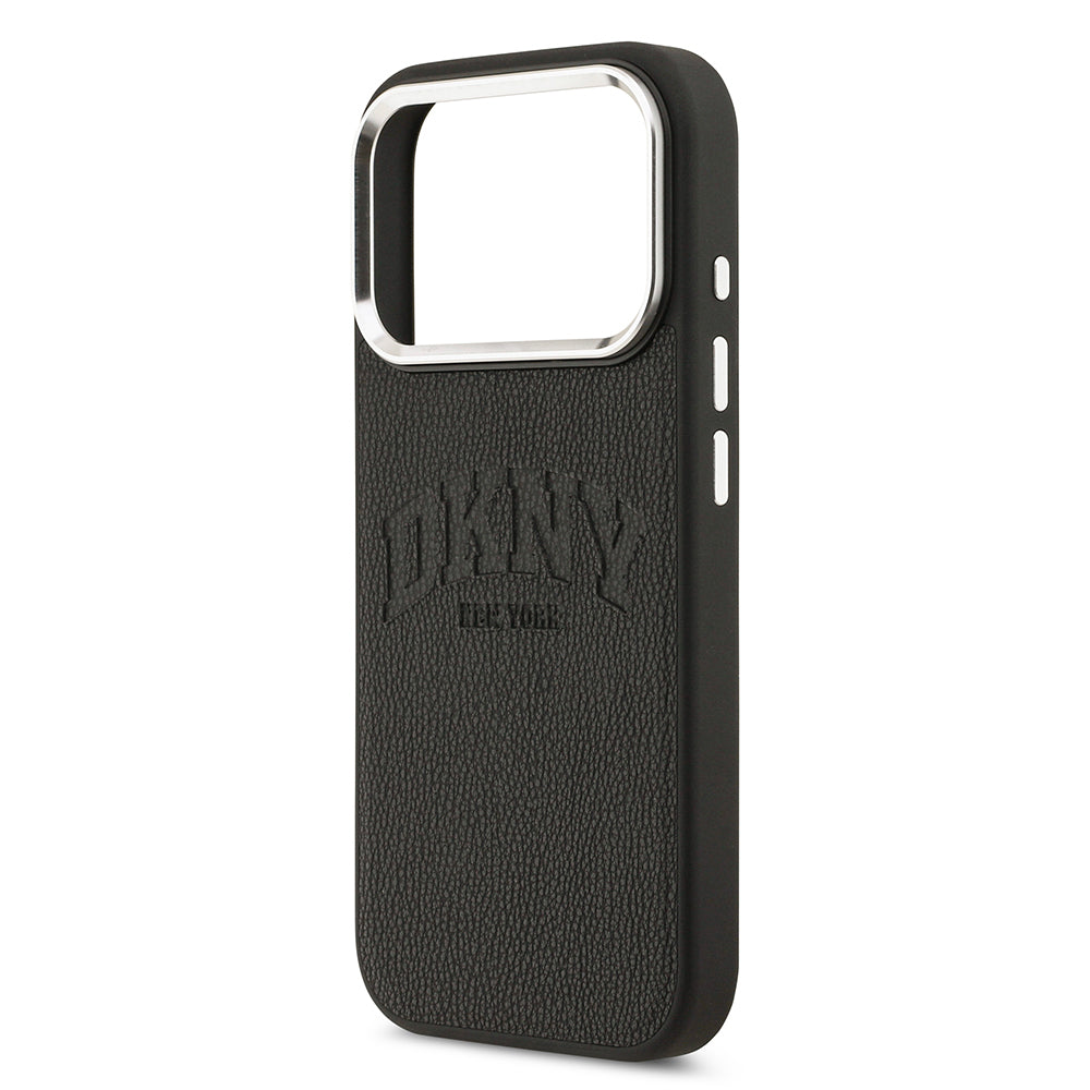 iPhone 17 Pro Kılıf DKNY Orijinal Lisanslı M-safe Şarj Özellikli PU Deri Kabartmalı Kılıf