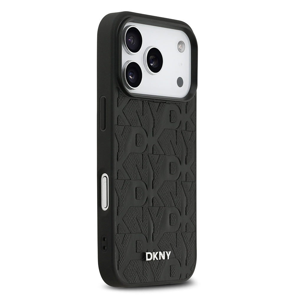 iPhone 17 Pro Kılıf DKNY Orjinal Lisanslı M-safe Şarj Özellikli 3D Yazılı Grid Pattern Kılıf