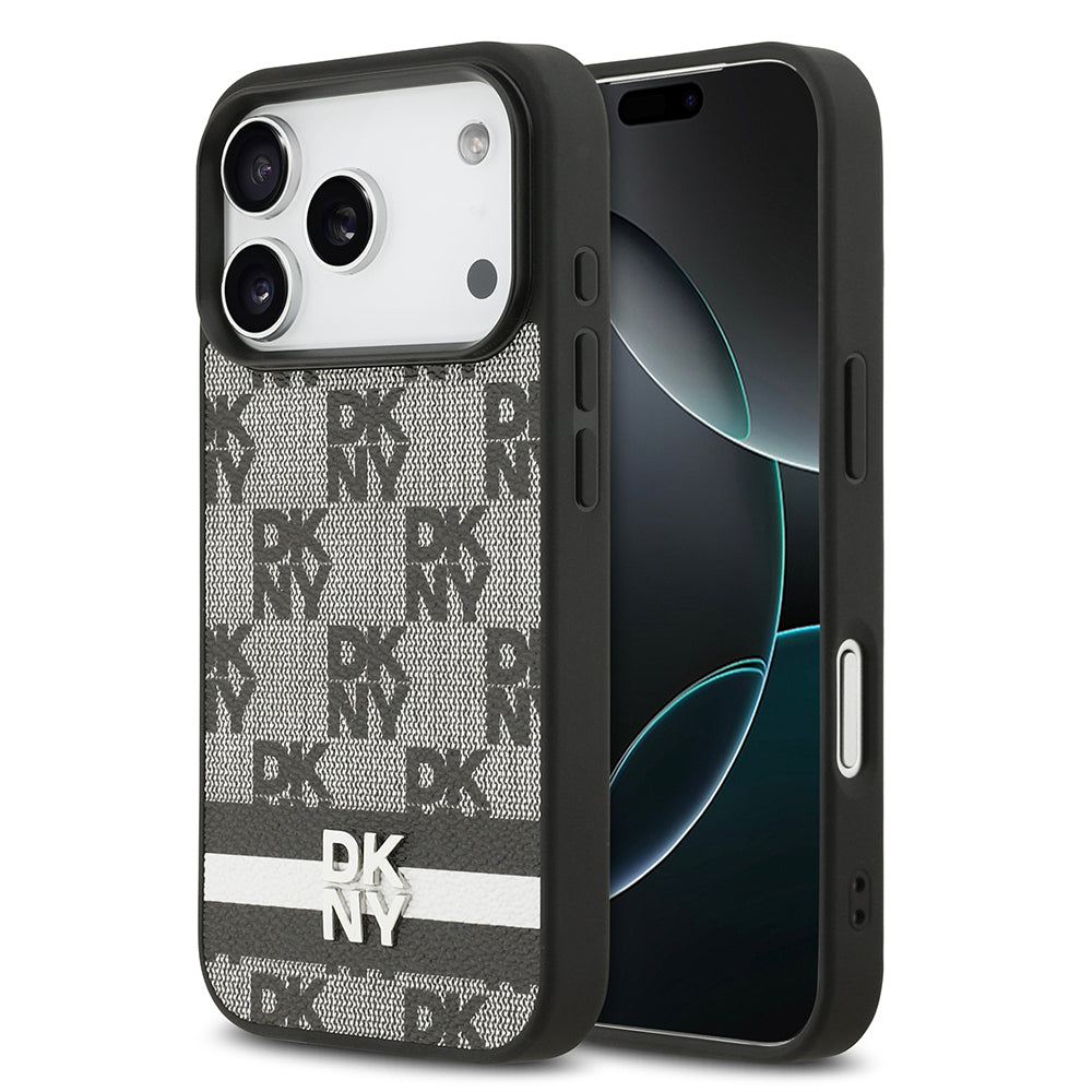 iPhone 17 Pro Kılıf DKNY Orjinal Lisanslı M-safe Şarj Özellikli 3D Yazılı Metal Logolu Kılıf