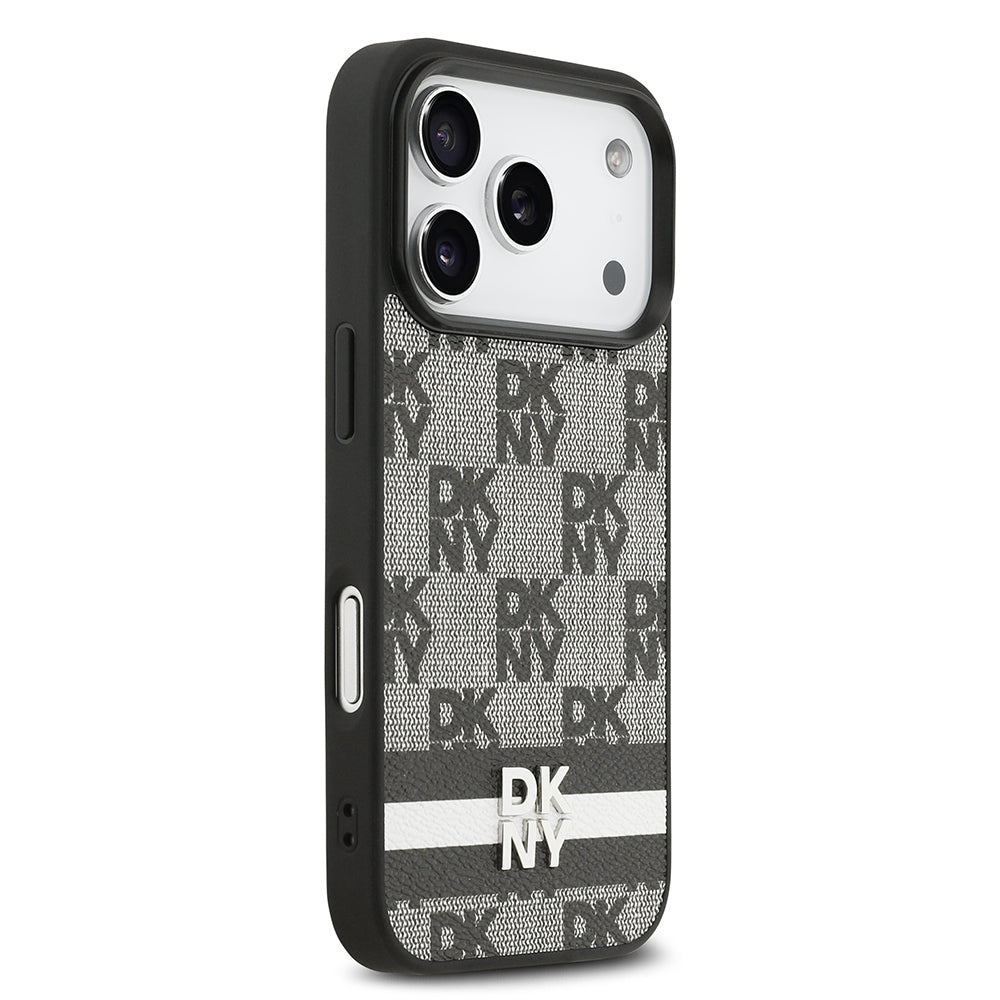 iPhone 17 Pro Kılıf DKNY Orjinal Lisanslı M-safe Şarj Özellikli 3D Yazılı Metal Logolu Kılıf