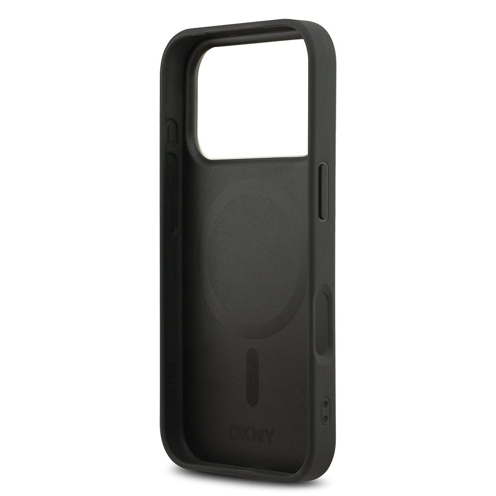 iPhone 17 Pro Kılıf DKNY Orjinal Lisanslı M-safe Şarj Özellikli 3D Yazılı Metal Logolu Kılıf