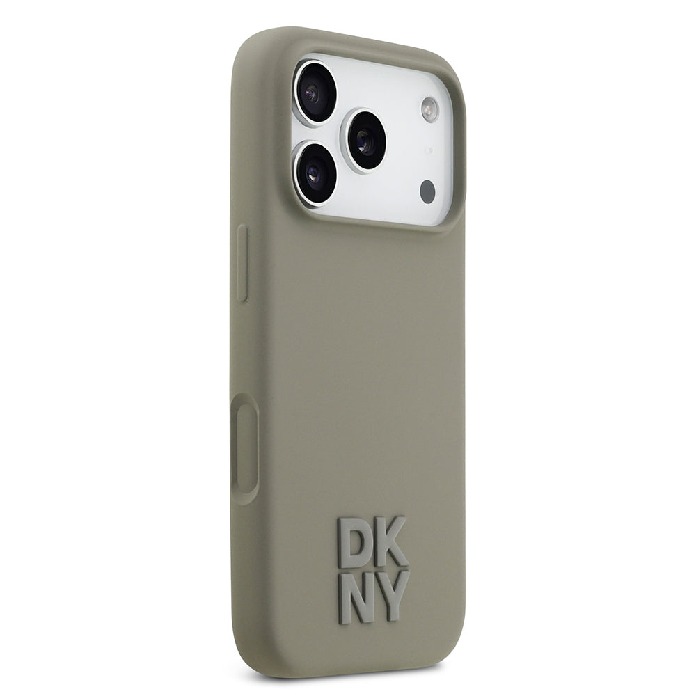 iPhone 17 Pro Kılıf DKNY Orjinal Lisanslı M-safe Şarj Özellikli Metal Logolu Silikon Kılıf