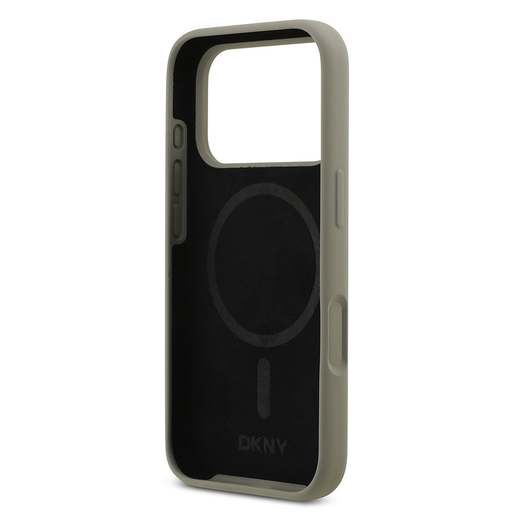 iPhone 17 Pro Kılıf DKNY Orjinal Lisanslı M-safe Şarj Özellikli Metal Logolu Silikon Kılıf
