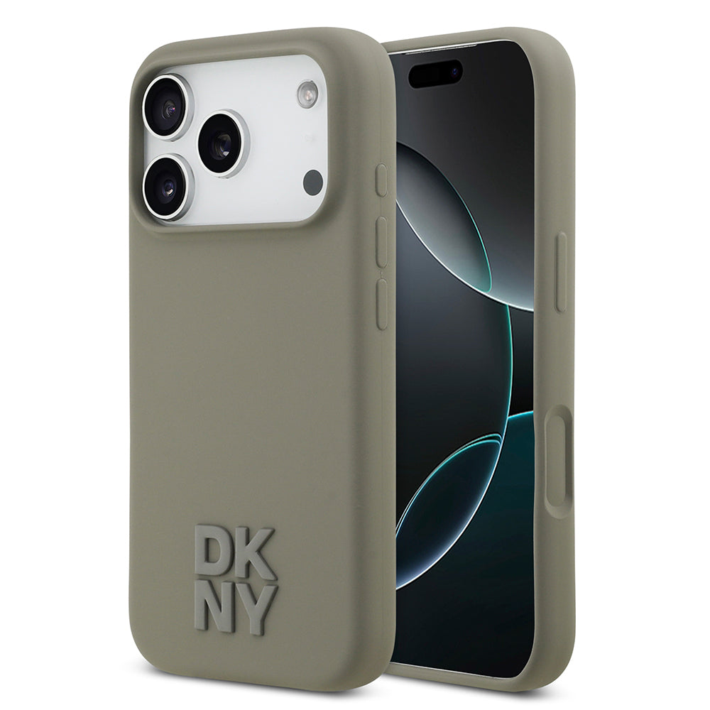 iPhone 17 Pro Kılıf DKNY Orjinal Lisanslı M-safe Şarj Özellikli Metal Logolu Silikon Kılıf