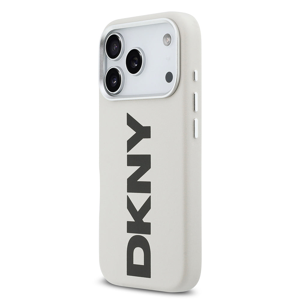 iPhone 17 Pro Kılıf DKNY Orjinal Lisanslı M-safe Şarj Özellikli PU Büyük Dikey Logolu Kılıf
