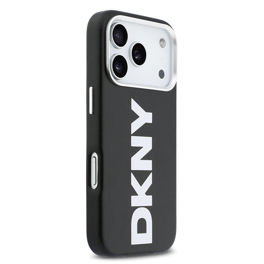 iPhone 17 Pro Kılıf DKNY Orjinal Lisanslı M-safe Şarj Özellikli PU Büyük Dikey Logolu Kılıf