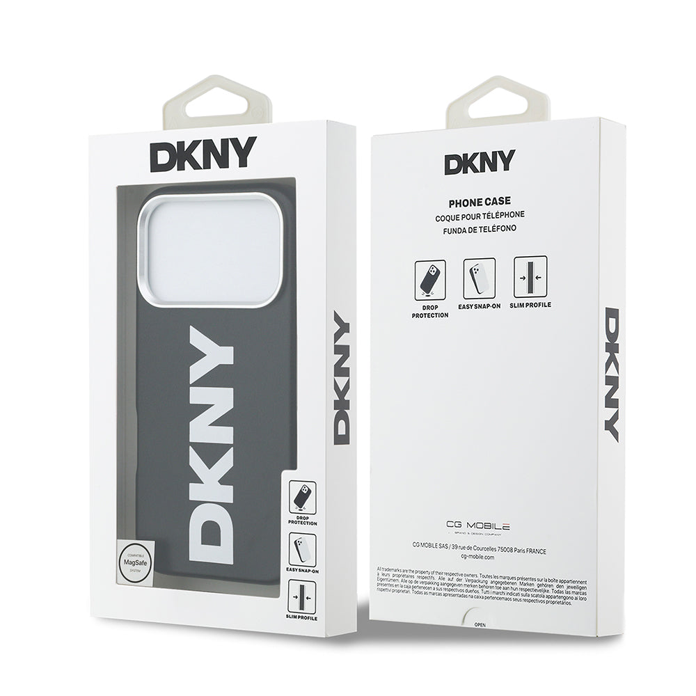 iPhone 17 Pro Kılıf DKNY Orjinal Lisanslı M-safe Şarj Özellikli PU Büyük Dikey Logolu Kılıf