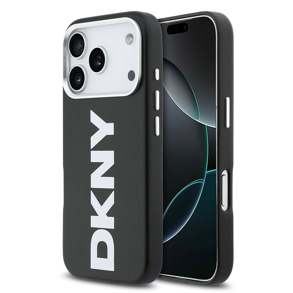 iPhone 17 Pro Kılıf DKNY Orjinal Lisanslı M-safe Şarj Özellikli PU Büyük Dikey Logolu Kılıf