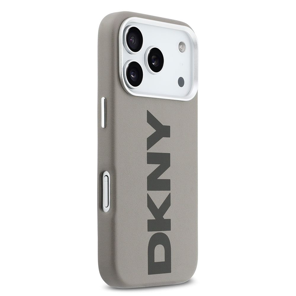 iPhone 17 Pro Kılıf DKNY Orjinal Lisanslı M-safe Şarj Özellikli PU Büyük Dikey Logolu Kılıf