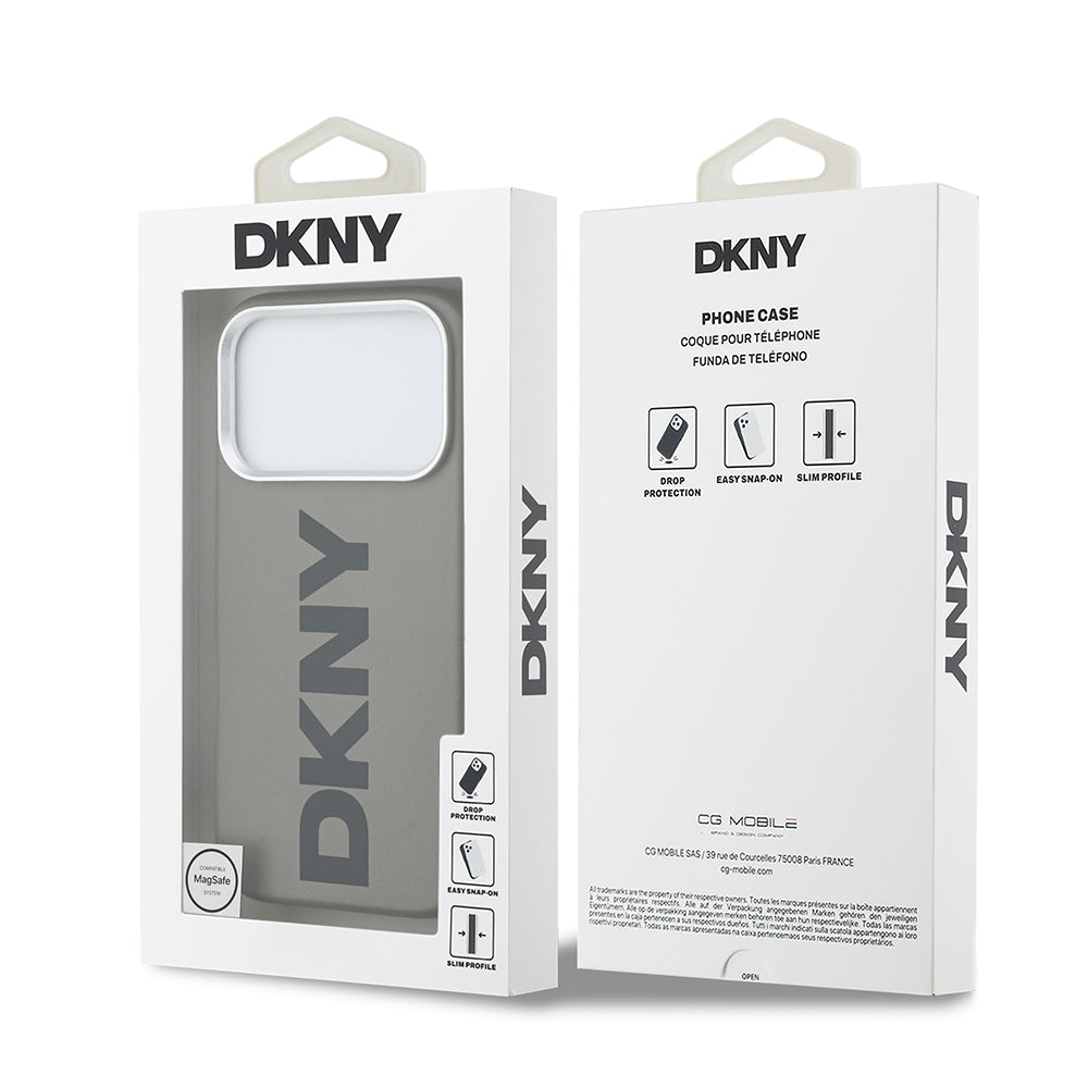 iPhone 17 Pro Kılıf DKNY Orjinal Lisanslı M-safe Şarj Özellikli PU Büyük Dikey Logolu Kılıf