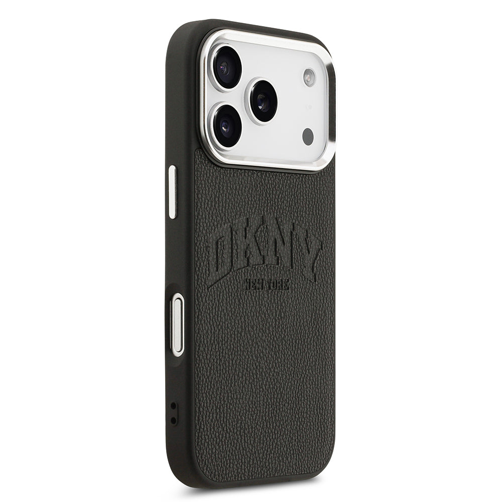 iPhone 17 Pro Kılıf DKNY Orjinal Lisanslı M-safe Şarj Özellikli PU Deri Kabartmalı Kılıf