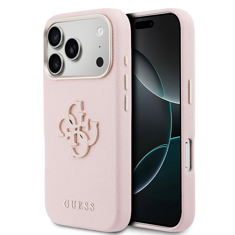 iPhone 17 Pro Kılıf Guess Orijinal Lisanslı 4G Büyük Metal Kamera Çerçeveli PU Deri Resin Kılıf
