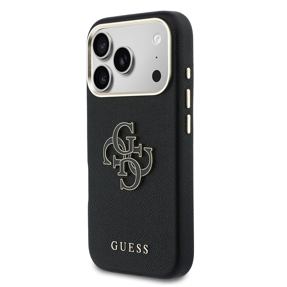 iPhone 17 Pro Kılıf Guess Orijinal Lisanslı 4G Büyük Metal Kamera Çerçeveli PU Deri Resin Kılıf