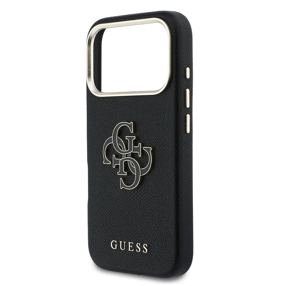 iPhone 17 Pro Kılıf Guess Orijinal Lisanslı 4G Büyük Metal Kamera Çerçeveli PU Deri Resin Kılıf