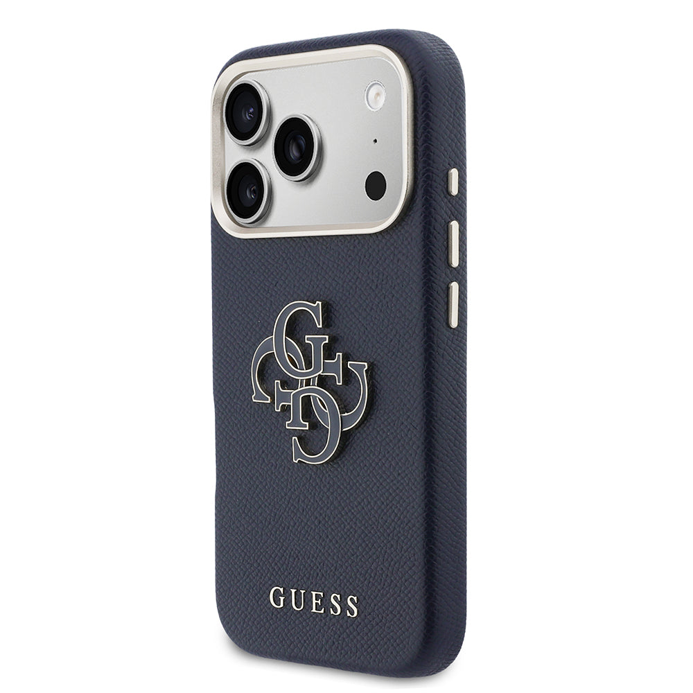 iPhone 17 Pro Kılıf Guess Orijinal Lisanslı 4G Büyük Metal Kamera Çerçeveli PU Deri Resin Kılıf