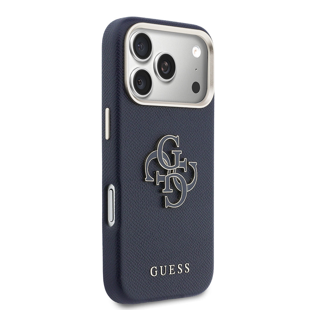 iPhone 17 Pro Kılıf Guess Orijinal Lisanslı 4G Büyük Metal Kamera Çerçeveli PU Deri Resin Kılıf