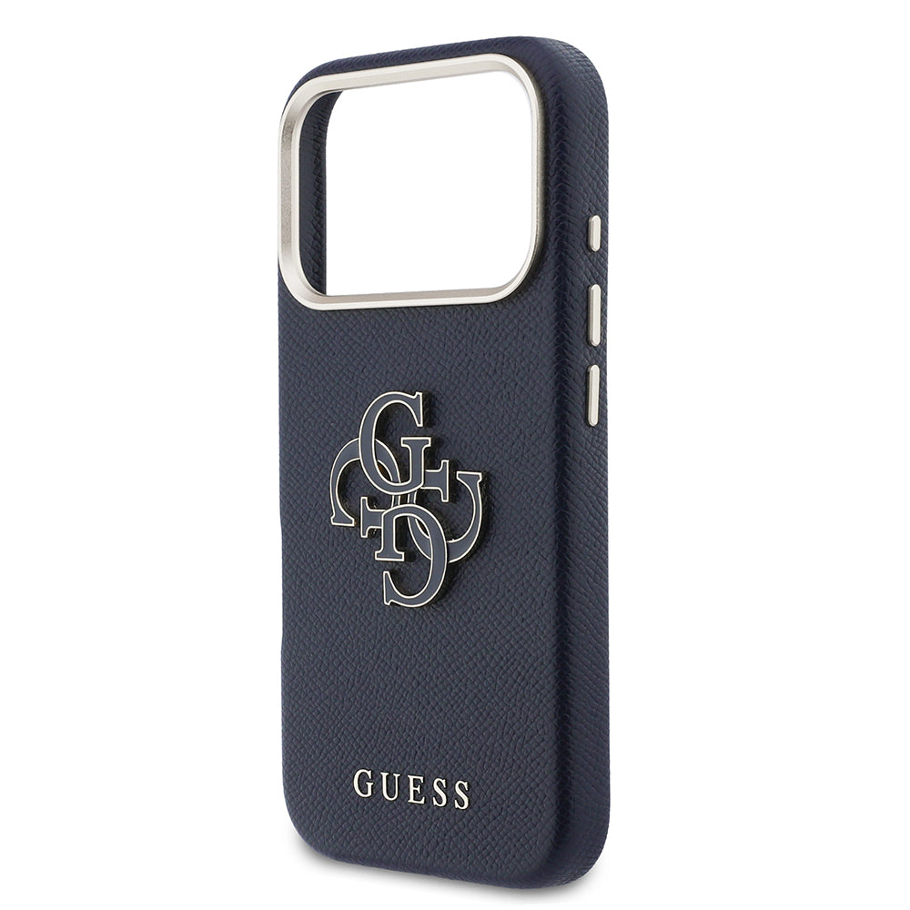 iPhone 17 Pro Kılıf Guess Orijinal Lisanslı 4G Büyük Metal Kamera Çerçeveli PU Deri Resin Kılıf