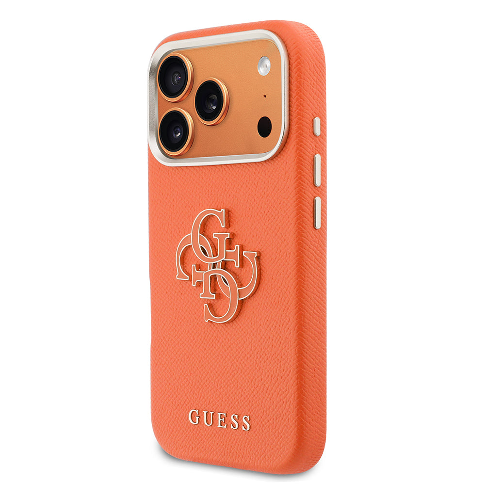 iPhone 17 Pro Kılıf Guess Orijinal Lisanslı 4G Büyük Metal Kamera Çerçeveli PU Deri Resin Kılıf
