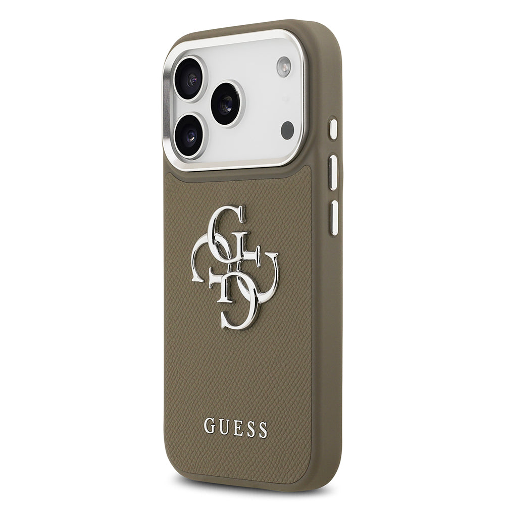 iPhone 17 Pro Kılıf Guess Orijinal Lisanslı Grained 4G Metal Büyük Logolu Kılıf