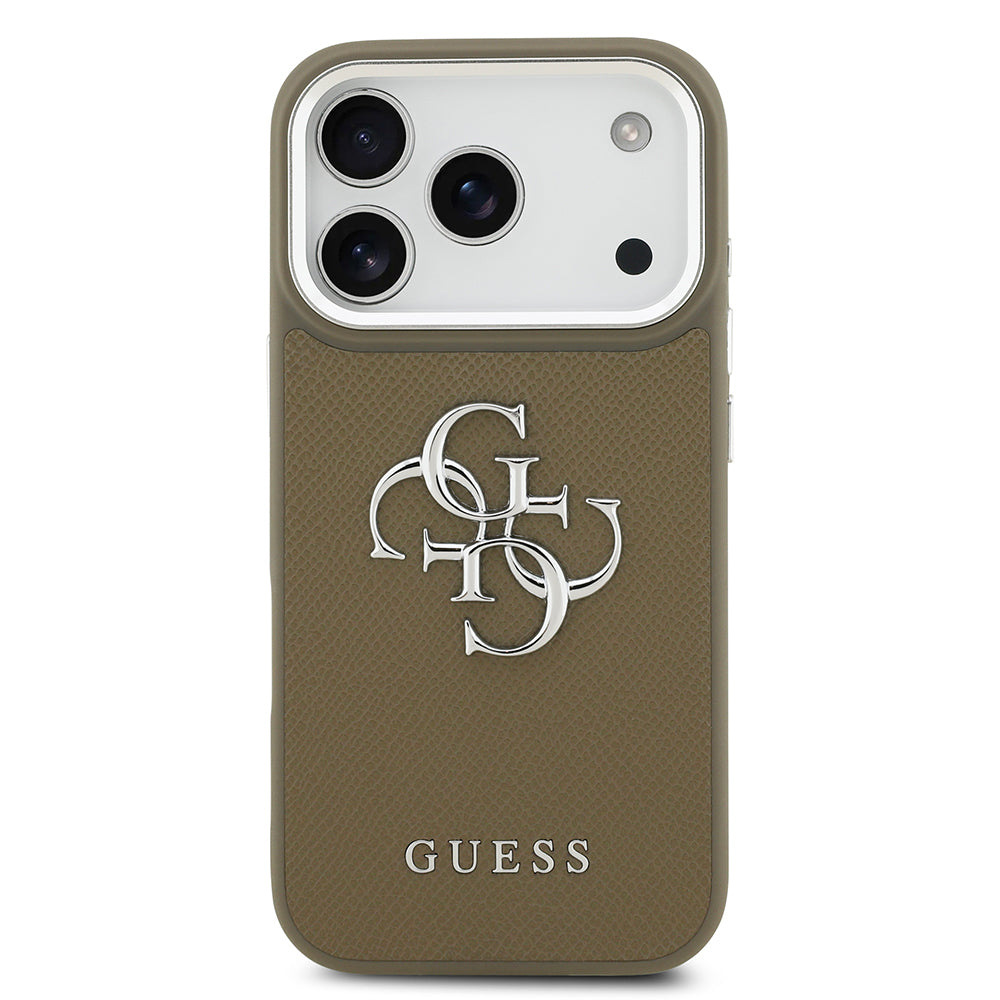 iPhone 17 Pro Kılıf Guess Orijinal Lisanslı Grained 4G Metal Büyük Logolu Kılıf