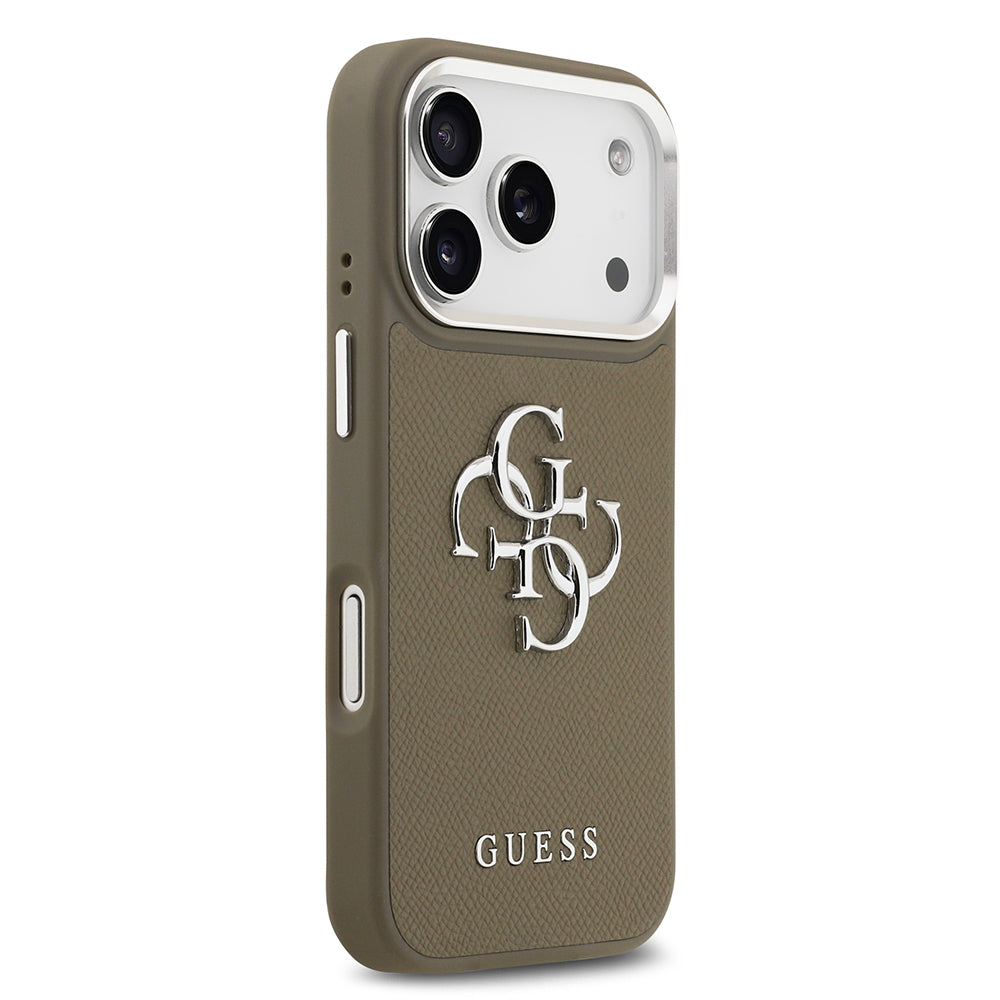 iPhone 17 Pro Kılıf Guess Orijinal Lisanslı Grained 4G Metal Büyük Logolu Kılıf