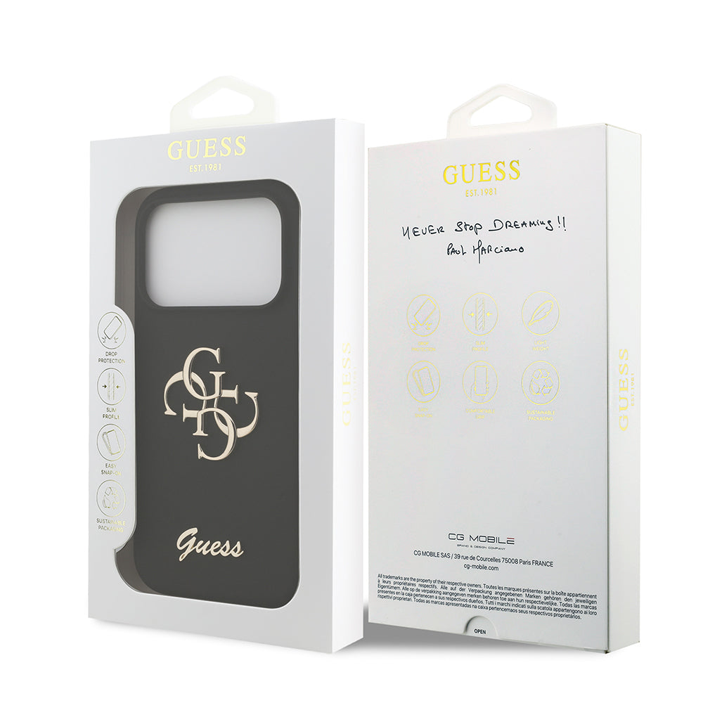 iPhone 17 Pro Kılıf Guess Orijinal Lisanslı Grained Yazı Logolu Kılıf
