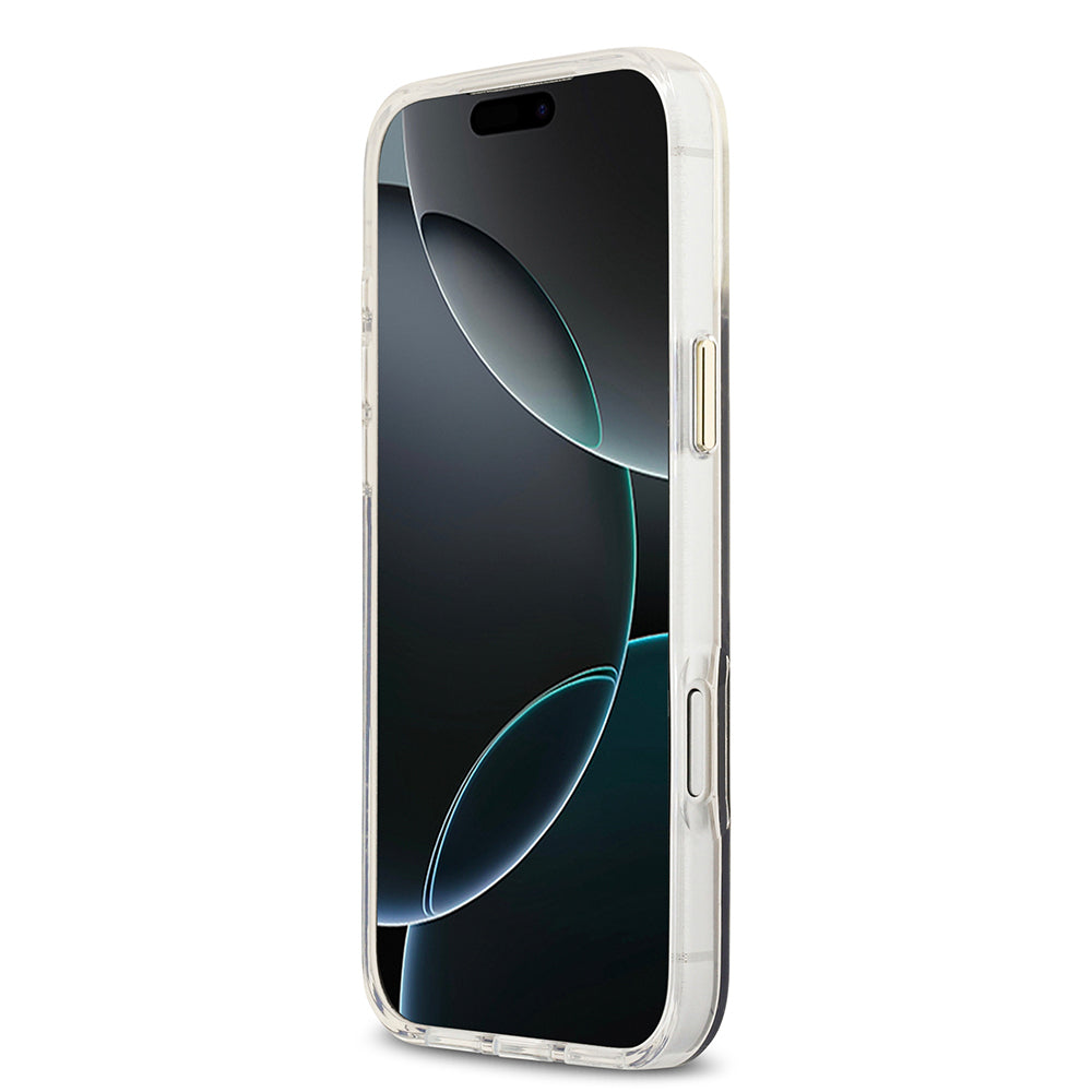 iPhone 17 Pro Kılıf Guess Orijinal Lisanslı M-safe Şarj Özellikli 4G Desenli Simli Silikon Kılıf