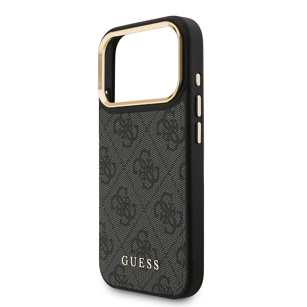 iPhone 17 Pro Kılıf Guess Orijinal Lisanslı M-safe Şarj Özellikli 4G Metal Büyük Logolu Kartlıklı Kılıf