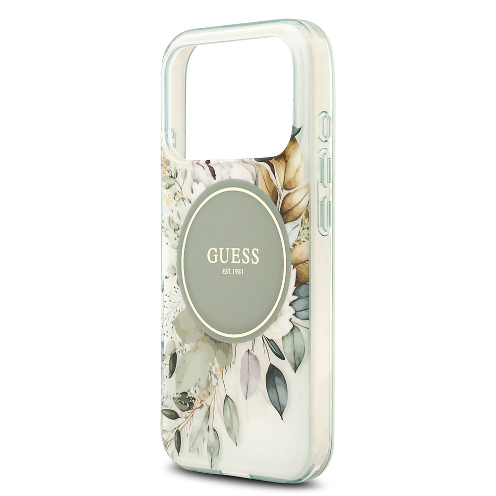 iPhone 17 Pro Kılıf Guess Orijinal Lisanslı M-safe Şarj Özellikli Flower Tonal Circle Kılıf
