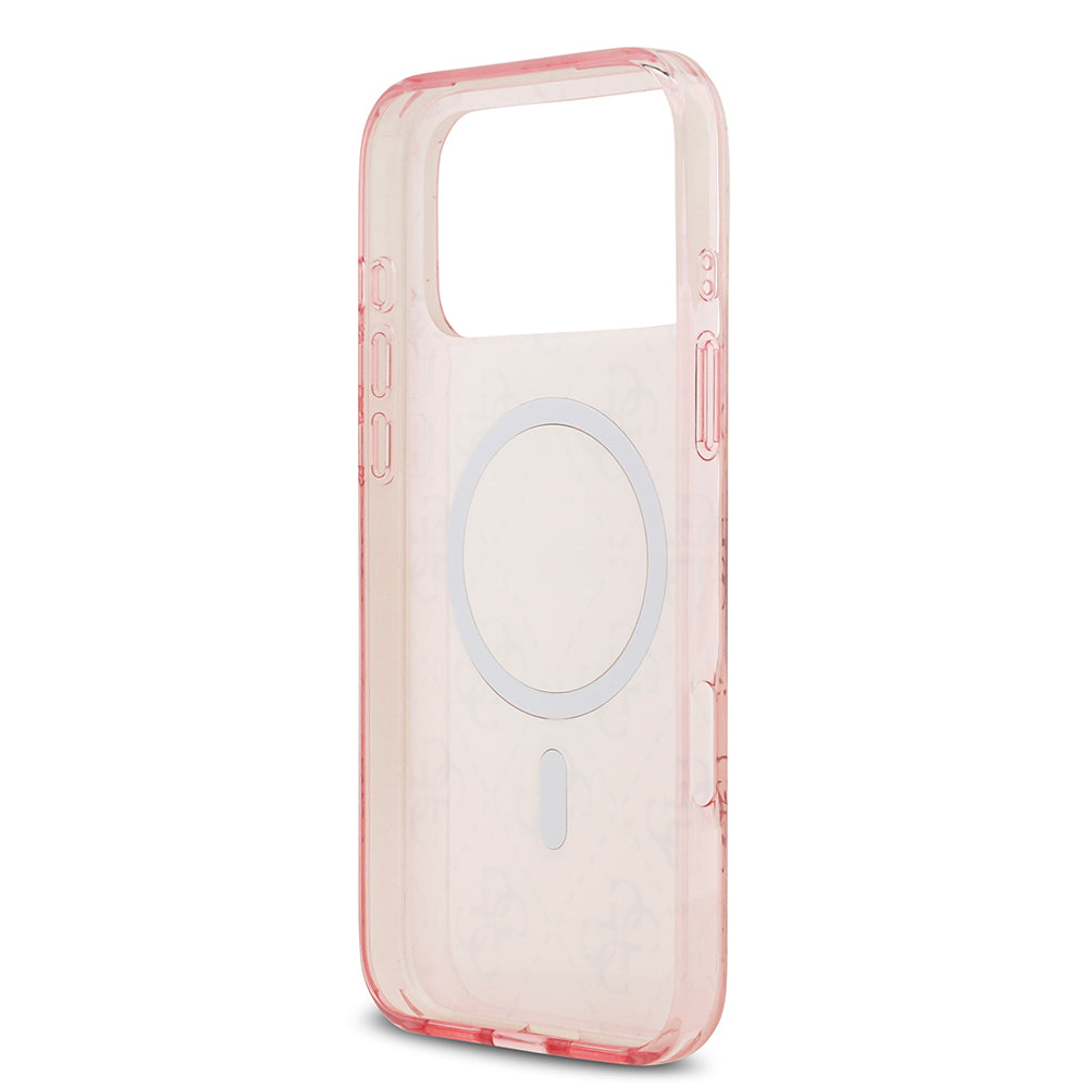 iPhone 17 Pro Kılıf Guess Orijinal Lisanslı M-safe Şarj Özellikli IML Baskılı Klasik Logolu 4G Desenli Kılıf